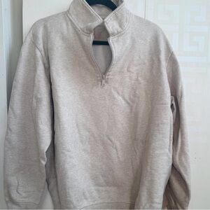 Croft & Barrow Beige Quarter Zip Fleece Pullover